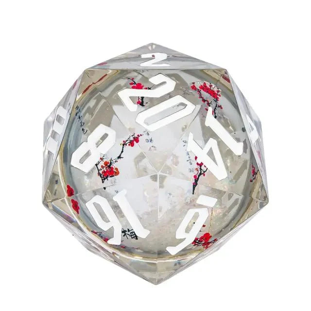 The Eternal Bloom – 55mm Liquid Quicksand D20 Dice - Nerd Gear Gaming Inc.